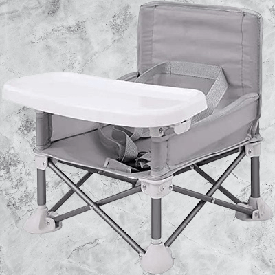 Chaise Pliante - BabyBoosterSeat™ - Gris - monbebegourmand