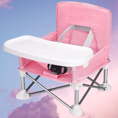 Chaise Pliante - BabyBoosterSeat™ - Rose - monbebegourmand